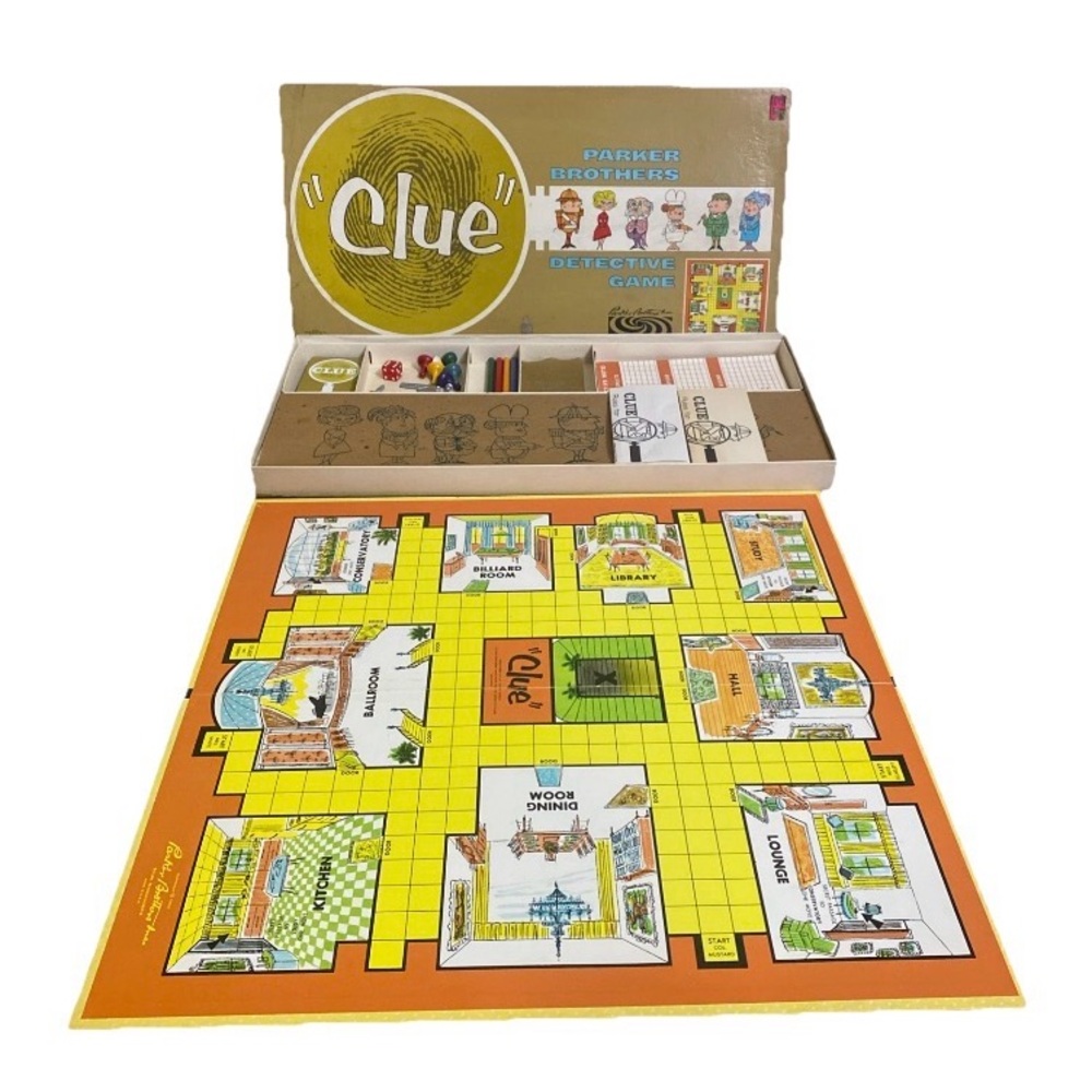 Vintage Parker Brother Clue Detective Board Game 1949 1950 1963